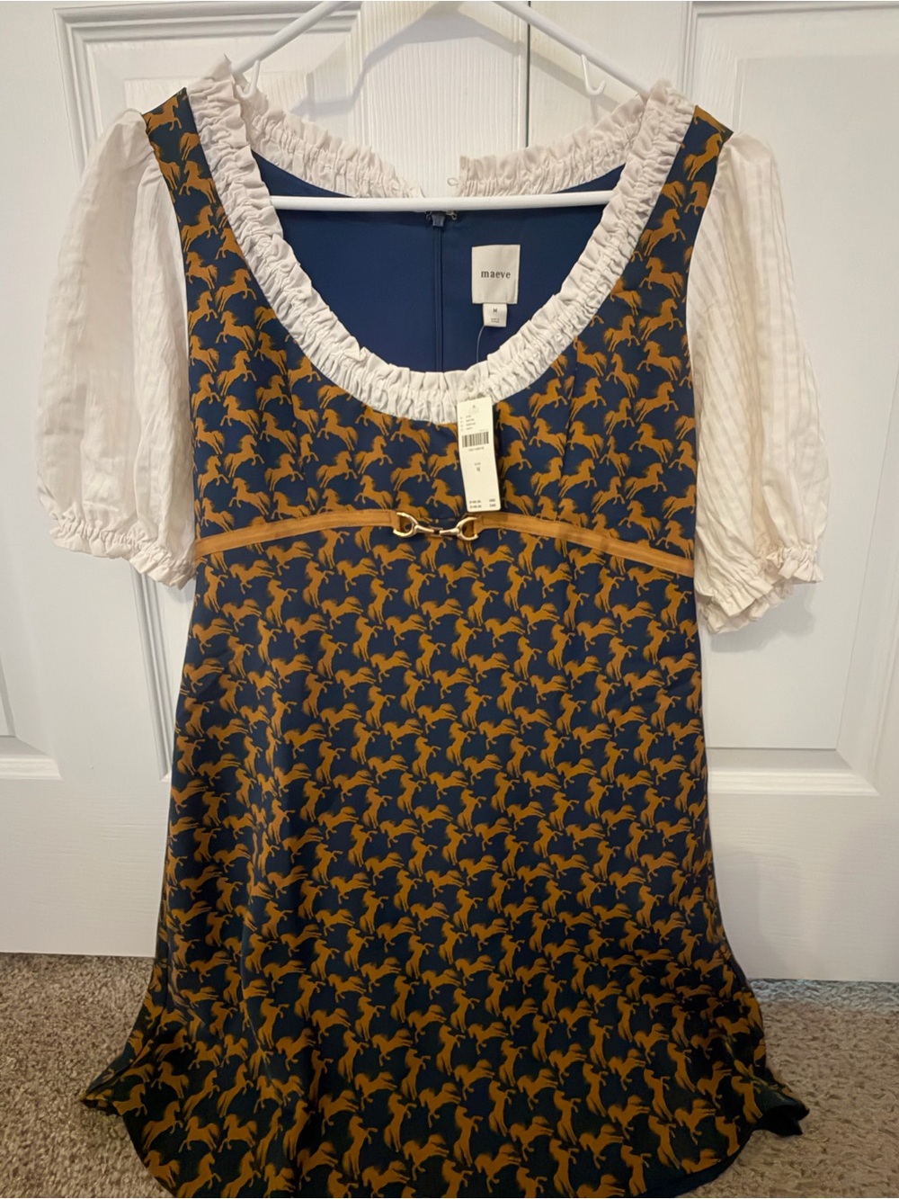 NWT Anthropologie Maeve Puff-Sleeve Twofer Mini Dress size Medium - Picture 6 of 7
